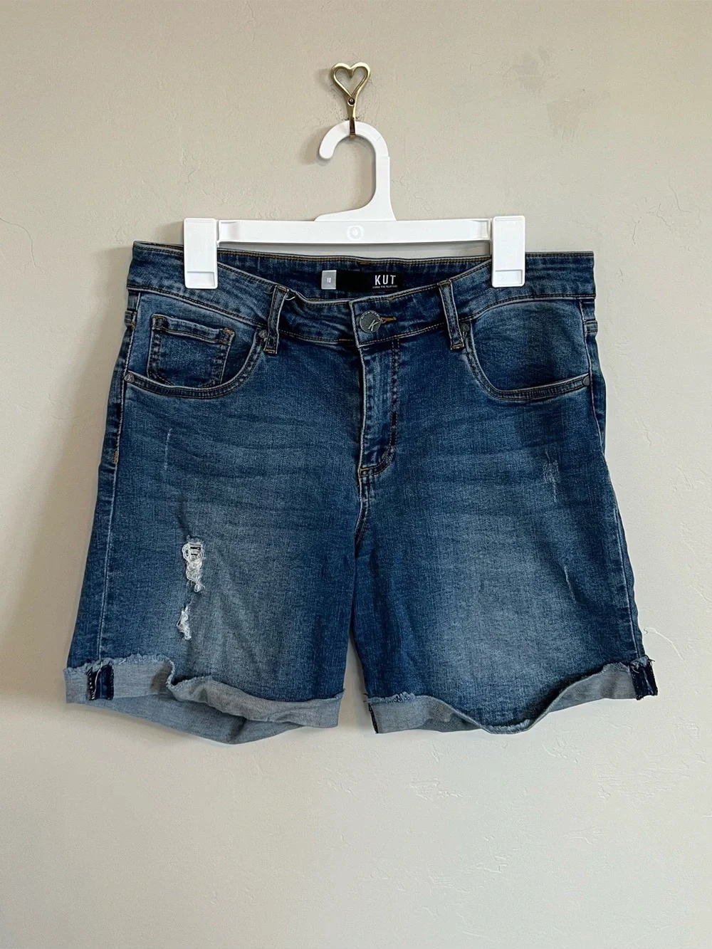 Kut From Kloth Shorts Women's Size 10 Blue Denim Catherine Boyfriend Jean